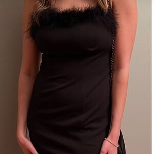 Morgan & Co. Black long cocktail dress with Front Slit